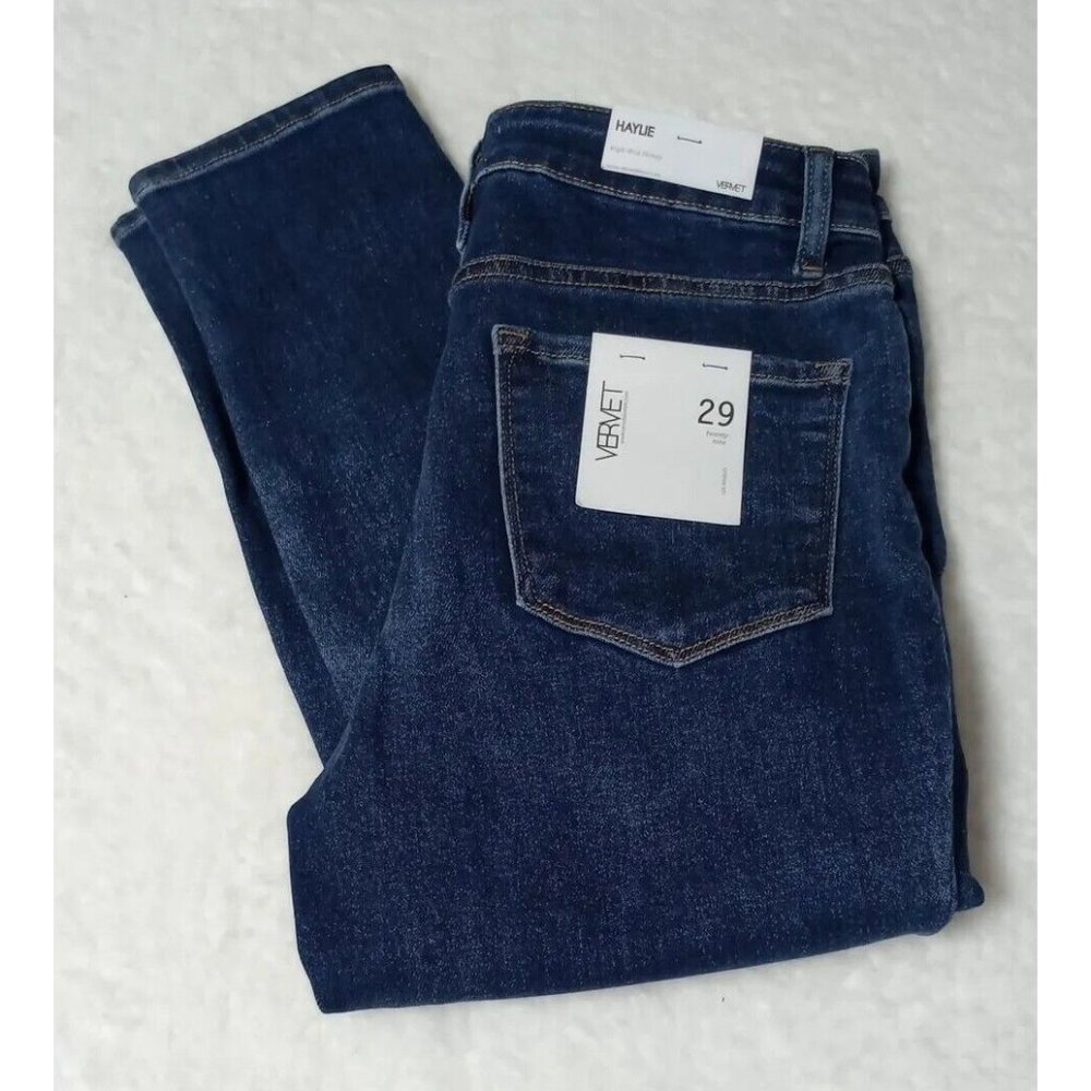 Vervet Haylie Dark Blue High Rise Skinny Jeans Women’s Size 29 New